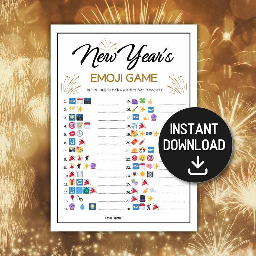 NEW YEARS EVE EMOJI PARTY GAME
