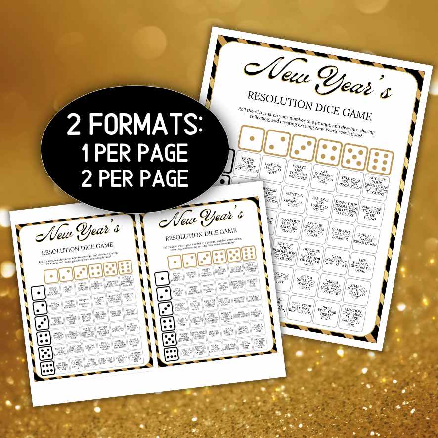 NEW YEAR'S RESOLUTION DICE GAME - Image 3