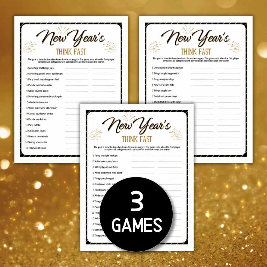 NEW YEARS THINK FAST GAME PRINTABLE - Image 3