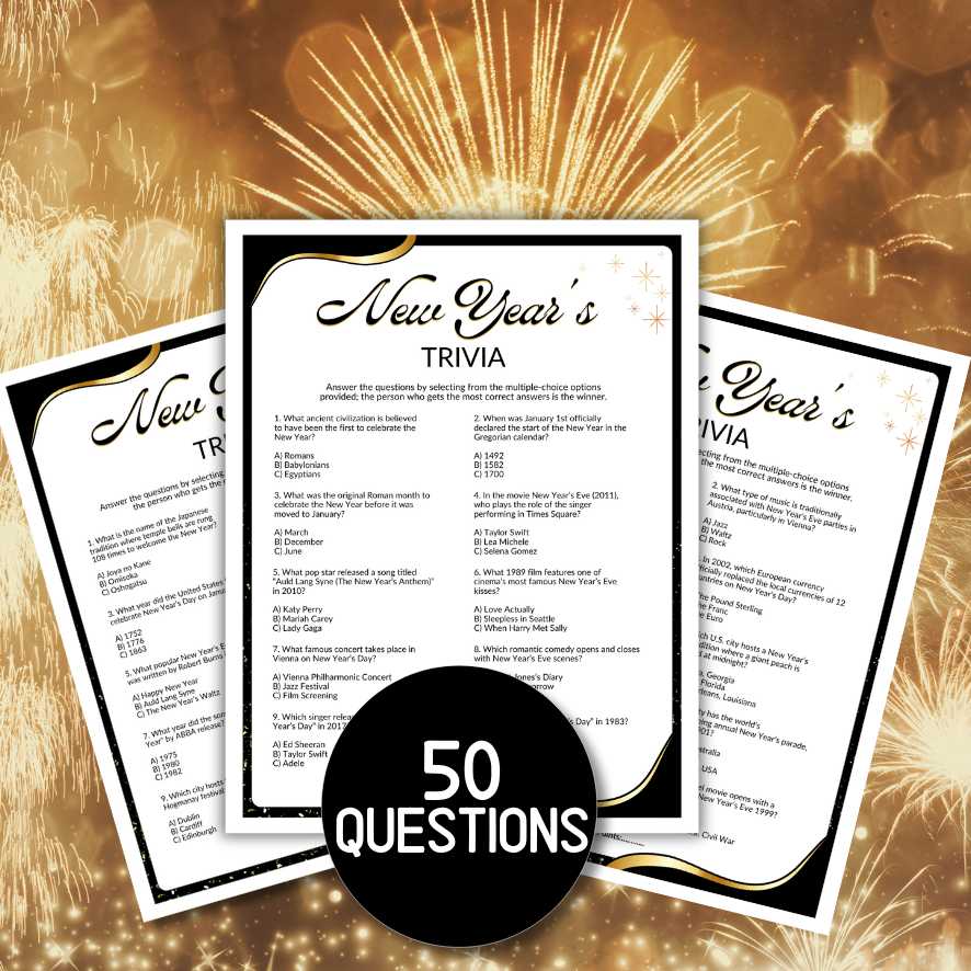NEW YEAR'S TRIVIA GAME PRINTABLE