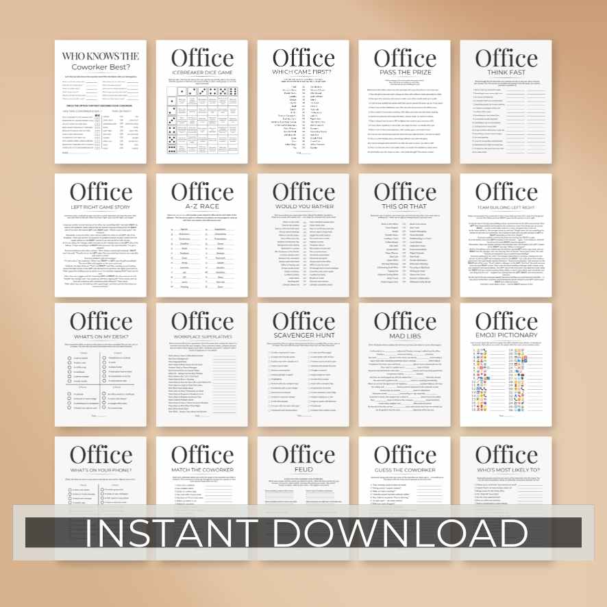 OFFICE GAMES PRINTABLE BUNDLE - Image 2