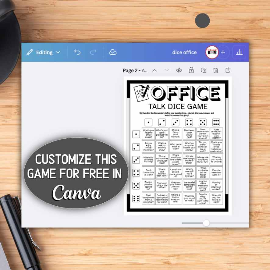 Office Icebreaker Dice Game Printable - Image 3