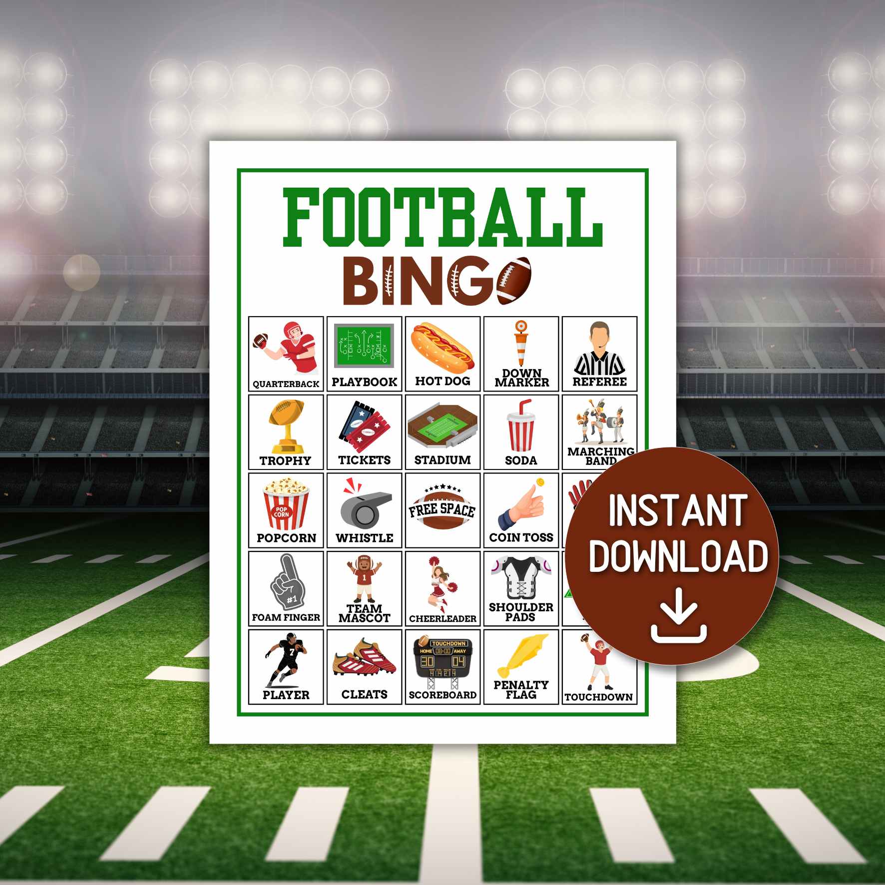 PRINTABLE FOOTBALL BINGO CARDS - Image 2