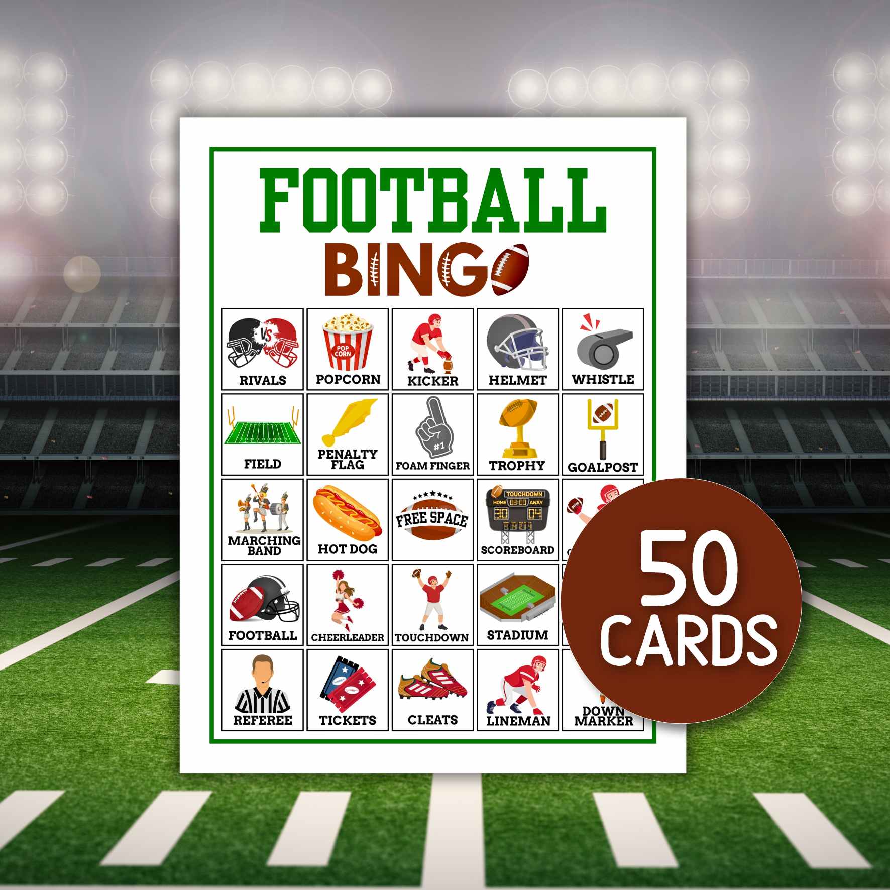 PRINTABLE FOOTBALL BINGO CARDS - Image 3
