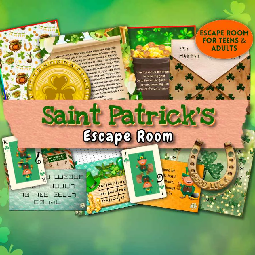 SAINT PATRICK'S DAY ESCAPE ROOM - PRINT AND PLAY