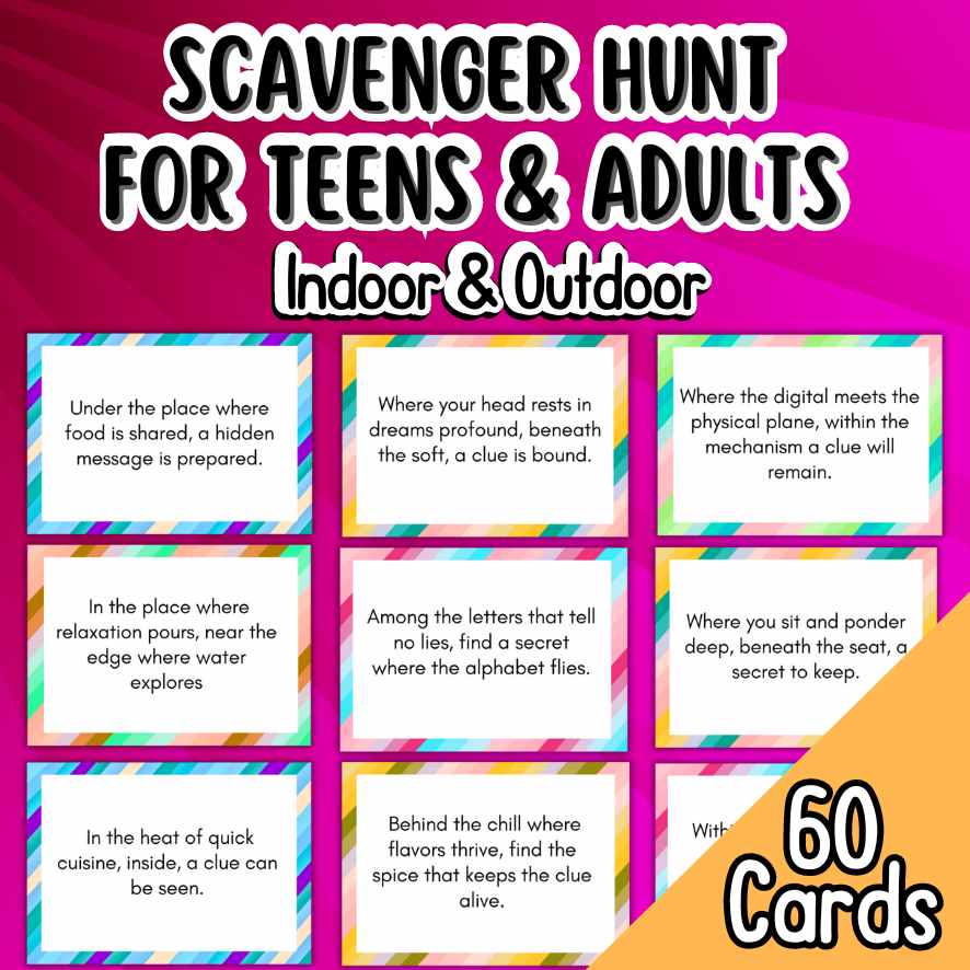 SCAVENGER HUNT FOR TEENS AND ADULTS