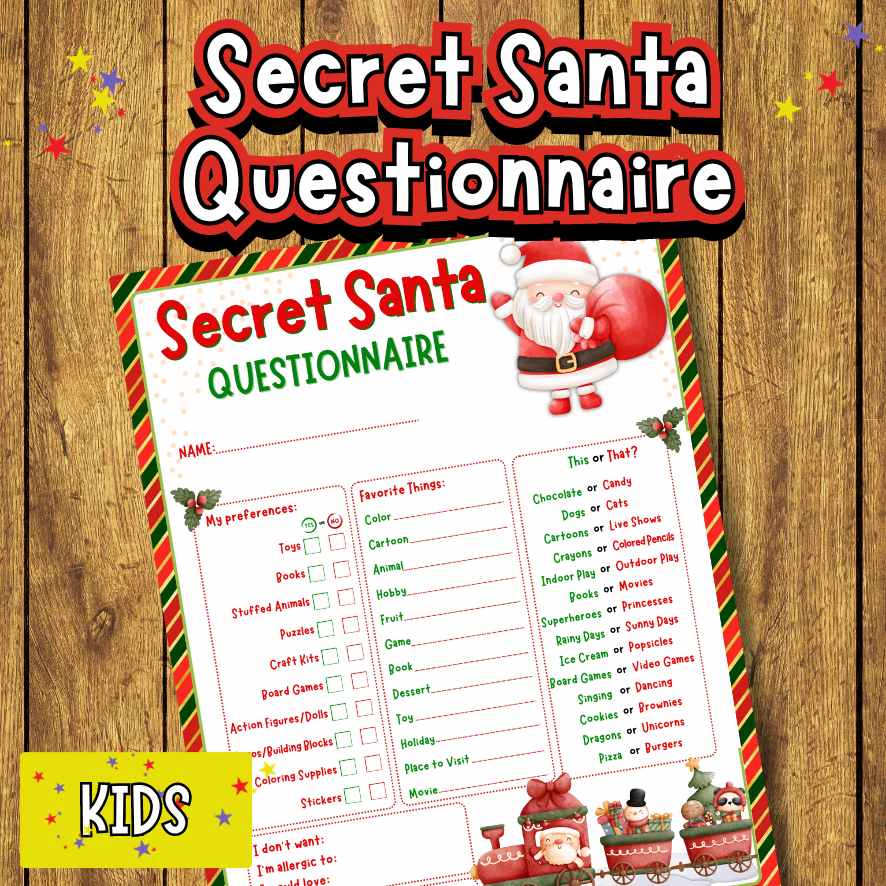 SECRET SANTA KIDS QUESTIONNAIRE