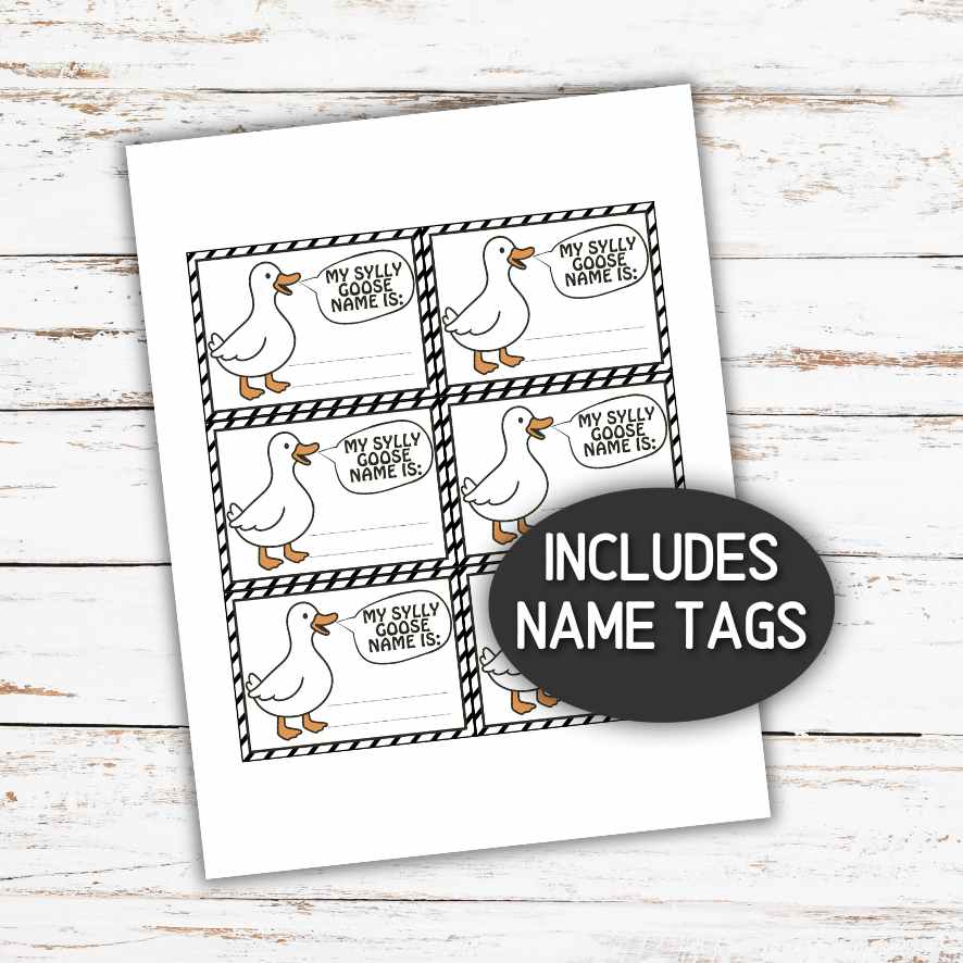 SILLY GOOSE  NAME GAME PRINTABLE - Image 3