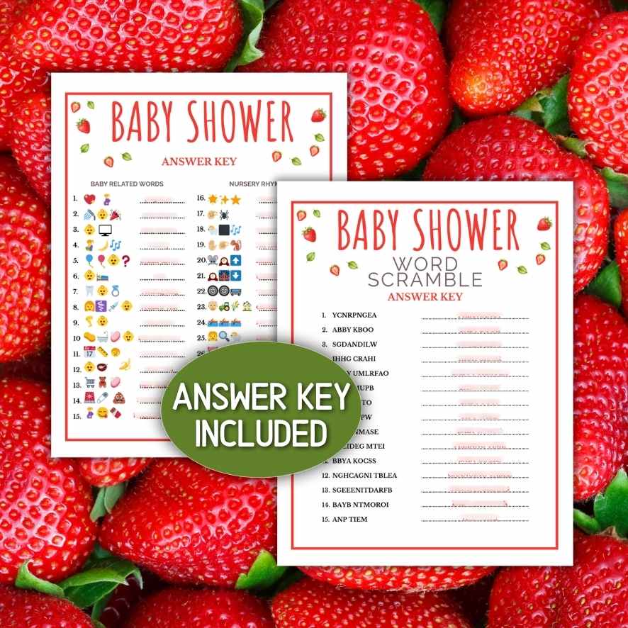 STRAWBERRY BABY SHOWER GAMES BUNDLE - Image 6