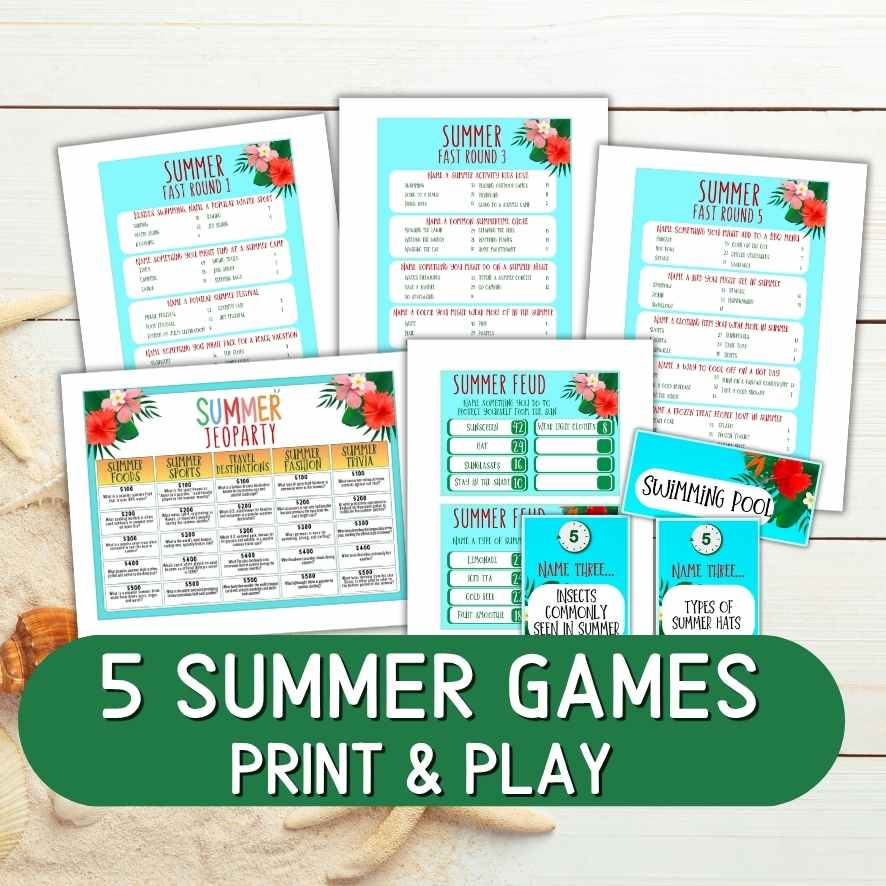 5 SUMMER PRINTABLE GAMES