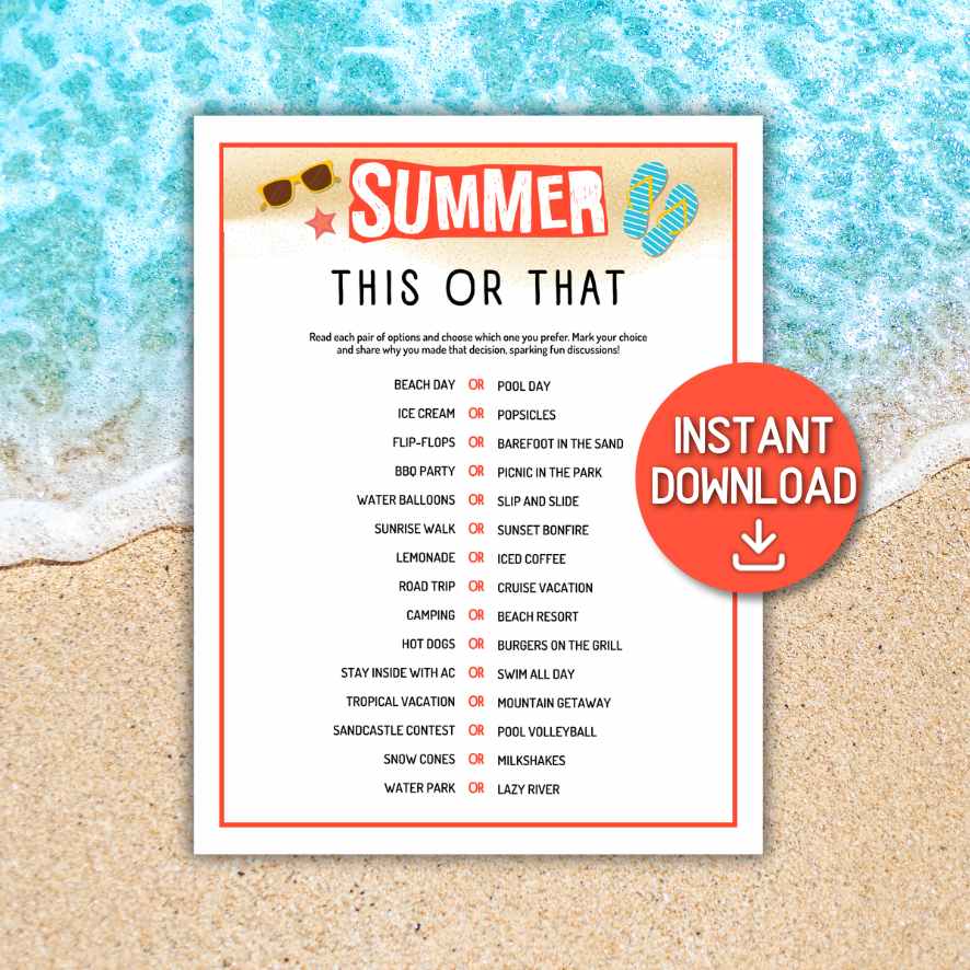 SUMMER THIS OR THAT GAME PRINTABLE - Image 2