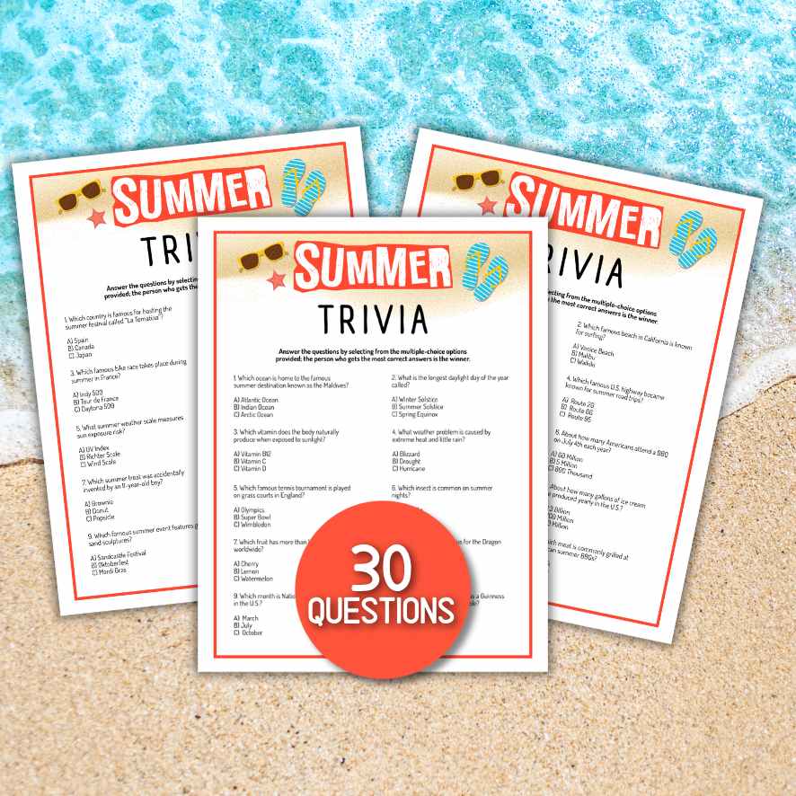 SUMMER TRIVIA GAME PRINTABLE