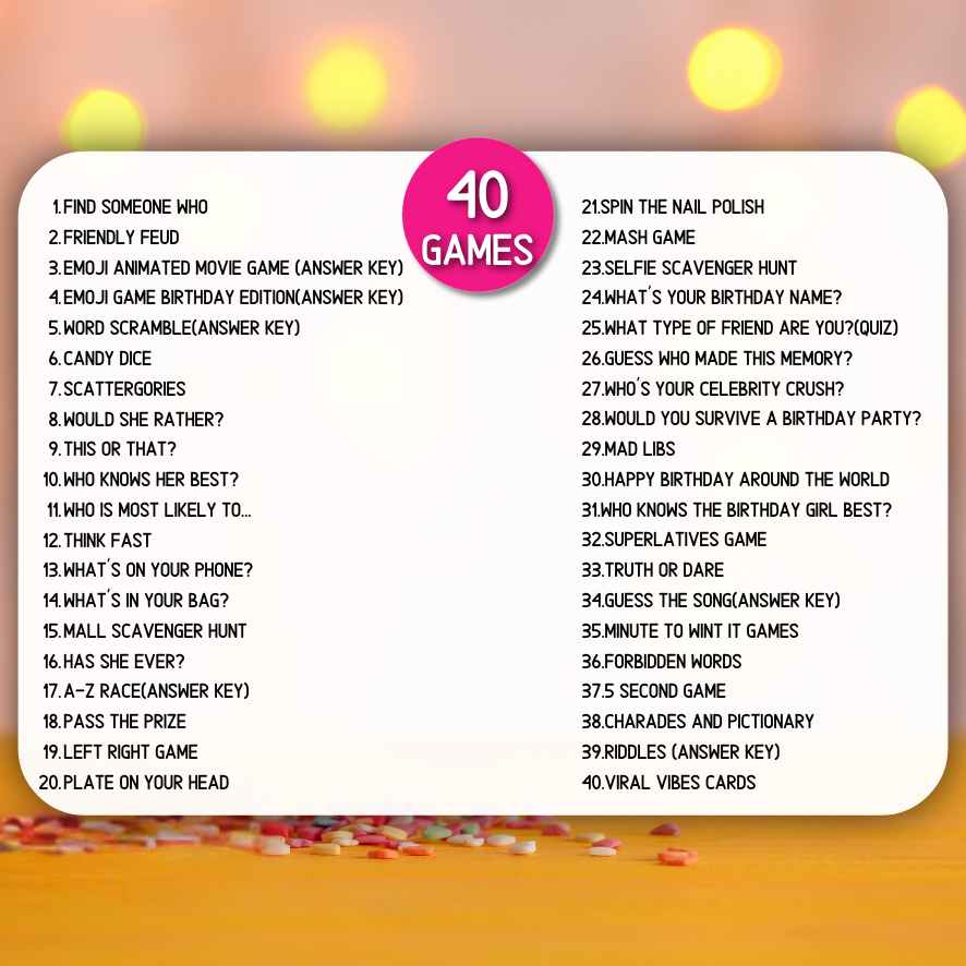 TEEN GIRL BIRTHDAY GAMES - Image 6