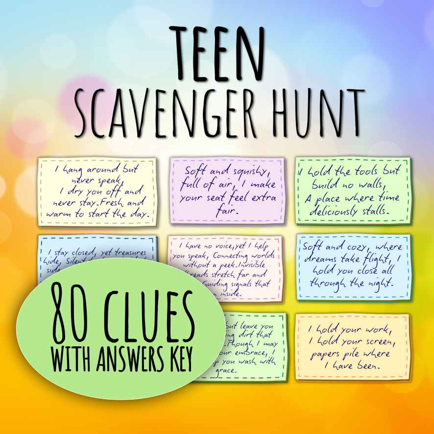 TEEN SCAVENGER HUNT INDOOR & OUTDOOR