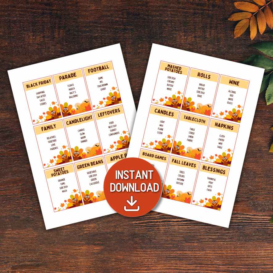 THANKSGIVING FORBIDDEN WORDS GAMES - Image 2