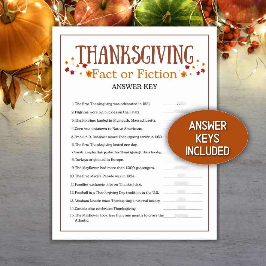 THANKSGIVING FACT OR FICTION GAME - Image 5