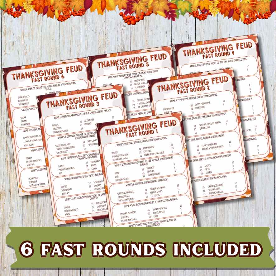 THANKSGIVING FEUD & JEOPARDY GAMES - Image 3