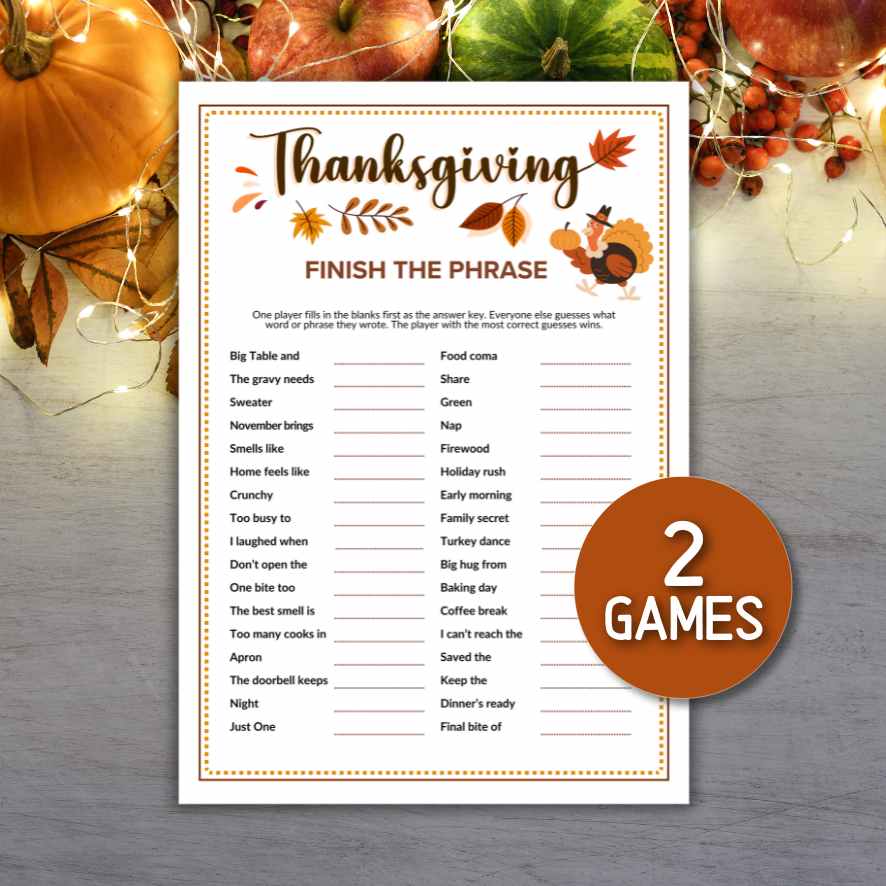 THANKSGIVING FINISH THE PHRASE GAME - Image 4