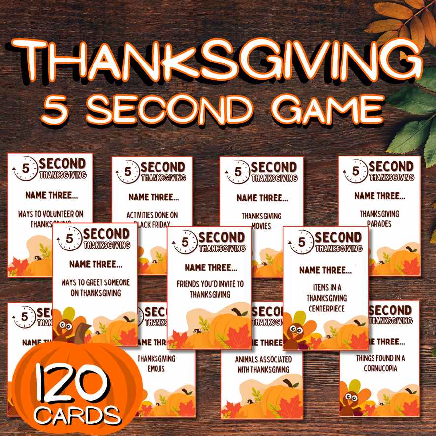 THANKSGIVING 5 SECOND RULE GAME