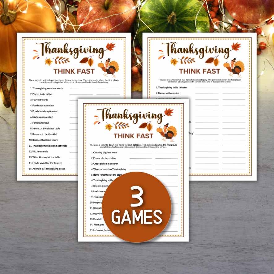 THANKSGIVING THINK FAST GAME - Image 3