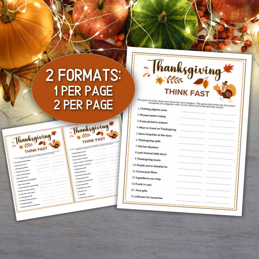 THANKSGIVING THINK FAST GAME - Image 5