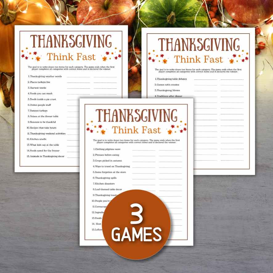 THANKSGIVING THINK FAST GAME - Image 4