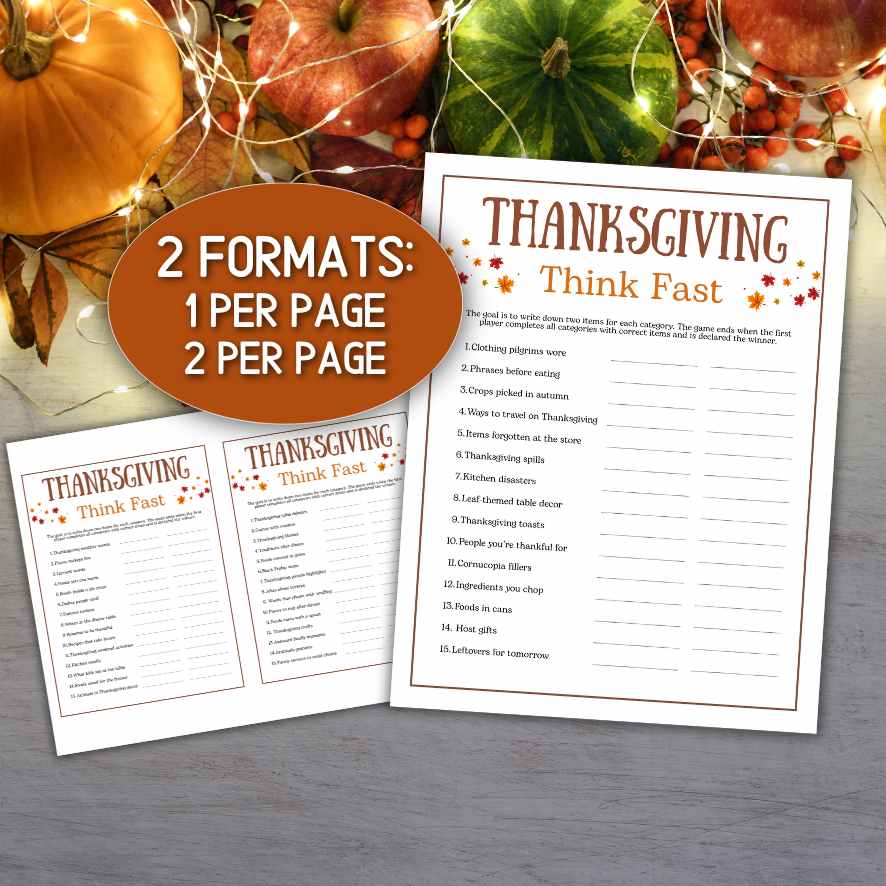 THANKSGIVING THINK FAST GAME - Image 5