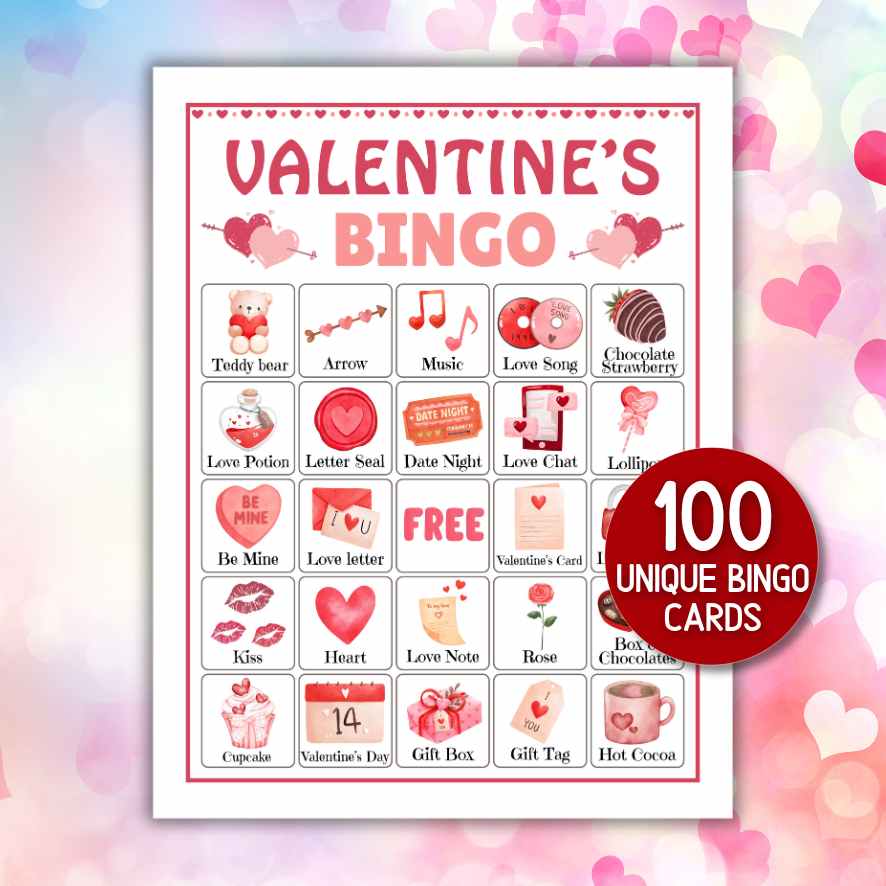 VALENTINES BINGO CARDS PRINTABLE GAME