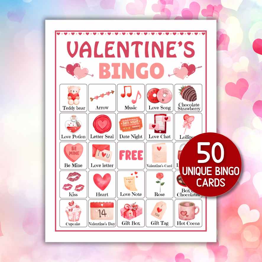 VALENTINES DAY BINGO CARDS PRINTABLE