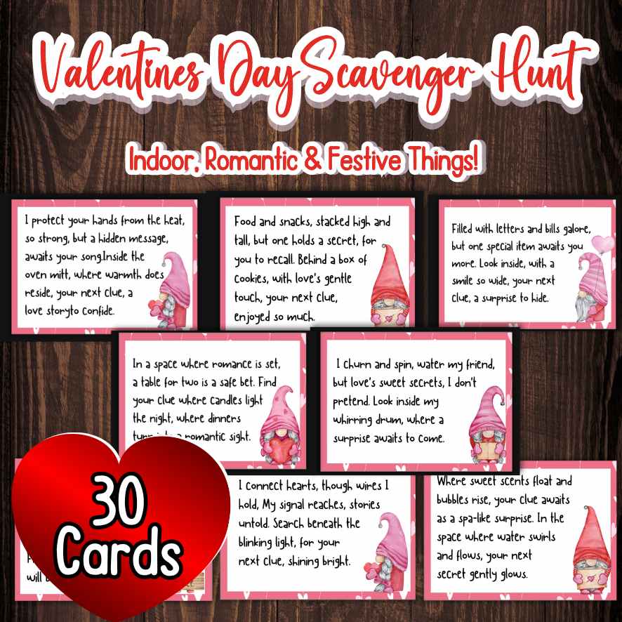 VALENTINES SCAVENGER HUNT PRINTABLE