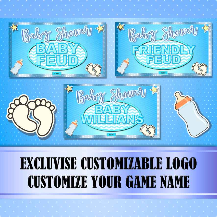 VIRTUAL BABY SHOWER GAMES BOY EDITABLE - Image 3