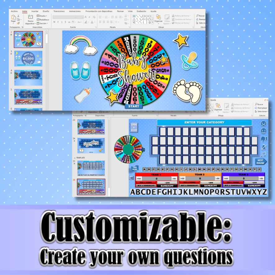 VIRTUAL BABY SHOWER GAMES BOY EDITABLE - Image 4