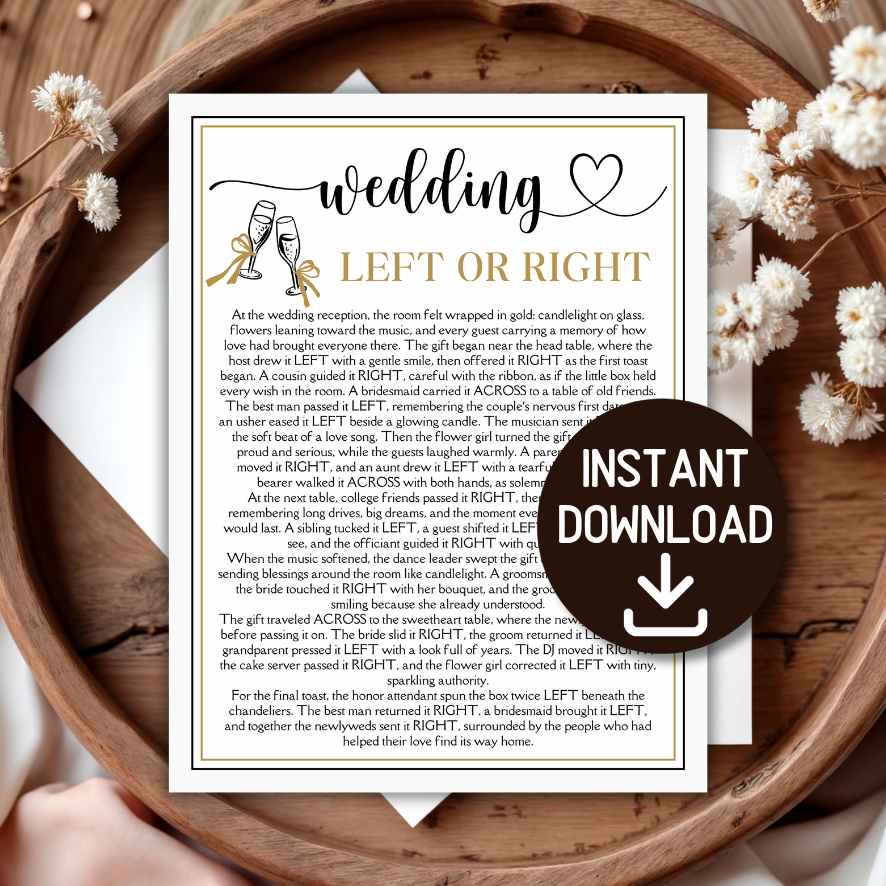 WEDDING LEFT RIGHT GAME PRINTABLE - Image 2