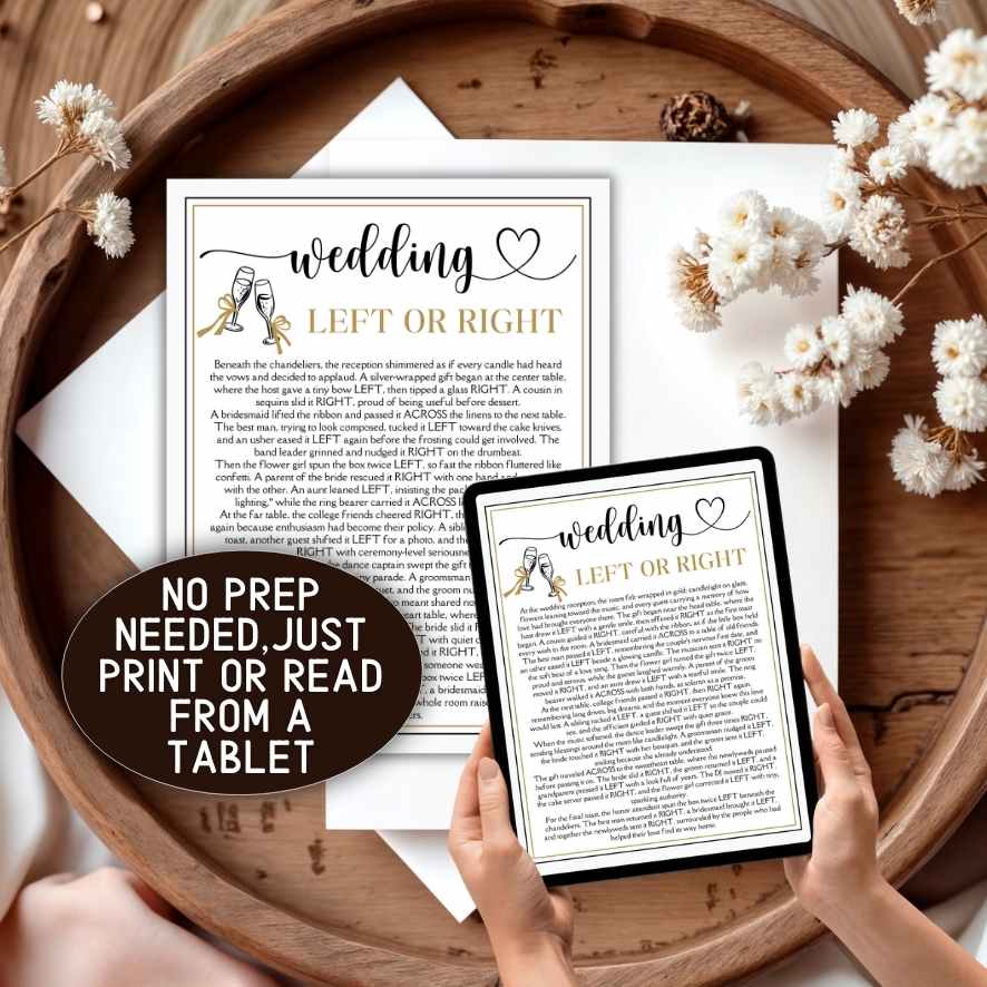 WEDDING LEFT RIGHT GAME PRINTABLE - Image 3