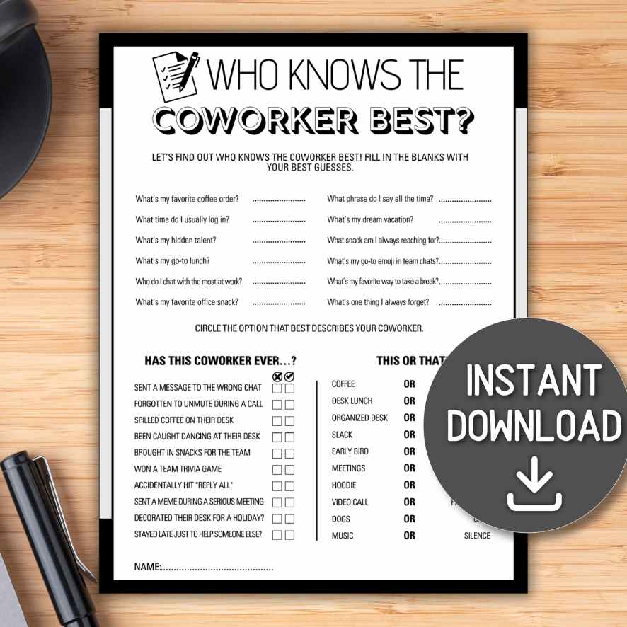 WHO KNOWS THE COWORKER BEST?