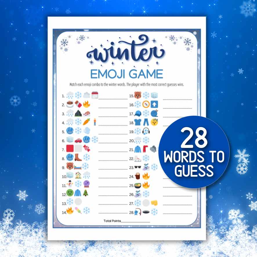 WINTER EMOJI GAME PRINTABLE