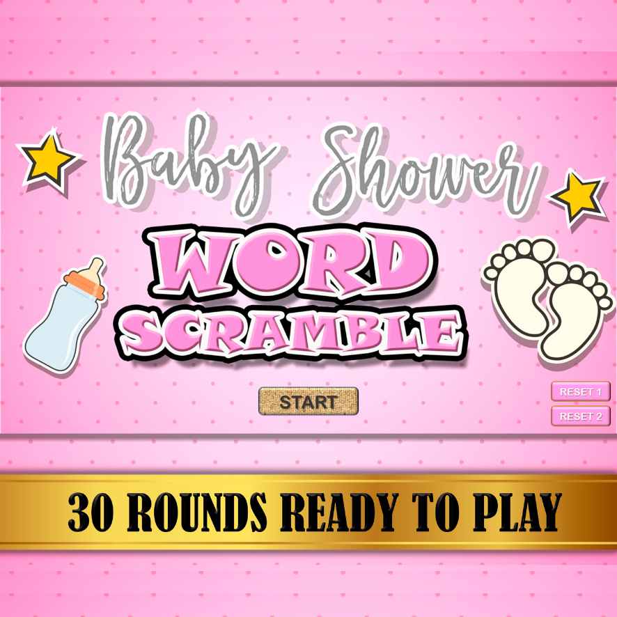 WORD SCRAMBLE BABY SHOWER GIRL GAME